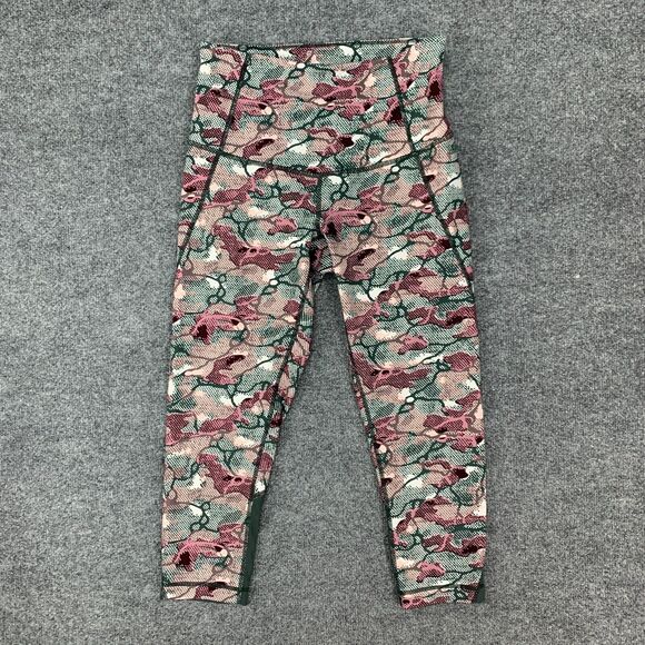 Zella Legging Womens S Small Camouflage Cropped Mid Rise Stretch Mesh Panel Hem - Picture 2 of 13